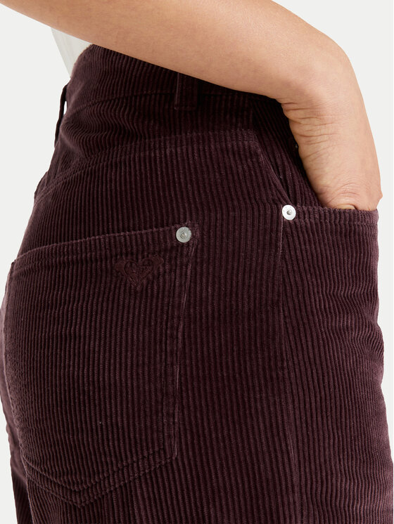 Roxy Roxy Riidest püksid Surf On Cloud Cord ERJNP03678 Pruun Regular Fit