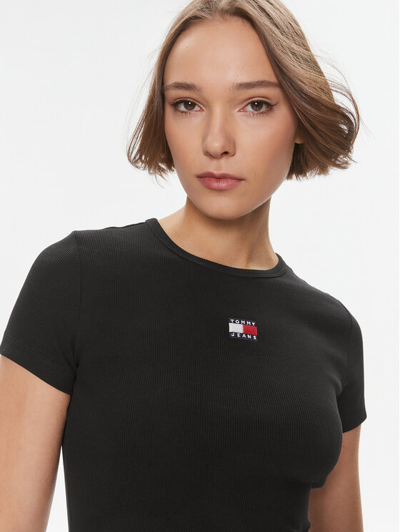 Tommy Jeans Tommy Jeans T-Shirt DW0DW17881 Schwarz Slim Fit