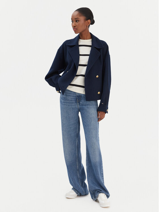 Tommy Hilfiger Tommy Hilfiger Kevad-sügis jope WW0WW47759 Tumesinine Relaxed Fit