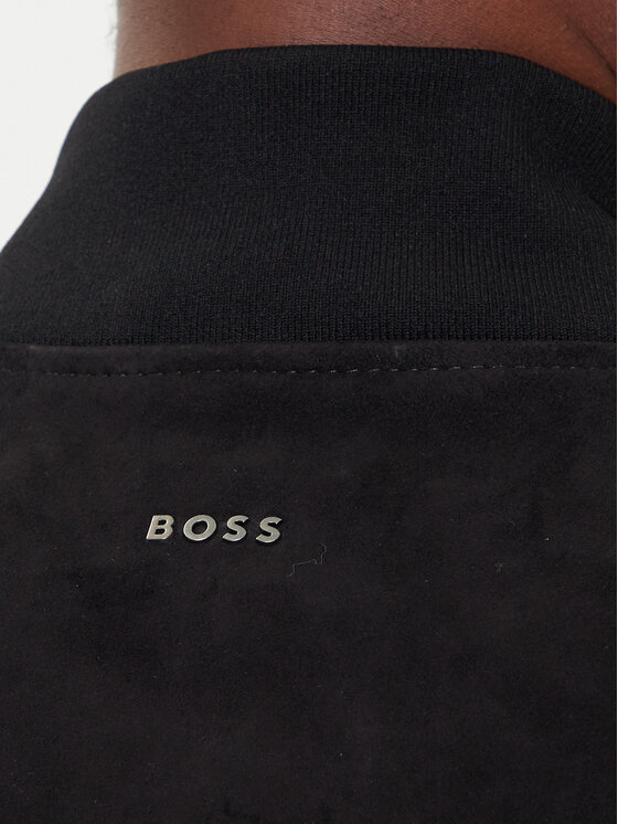 BOSS BOSS Usnjena jakna Johice 50543505 Črna Regular Fit