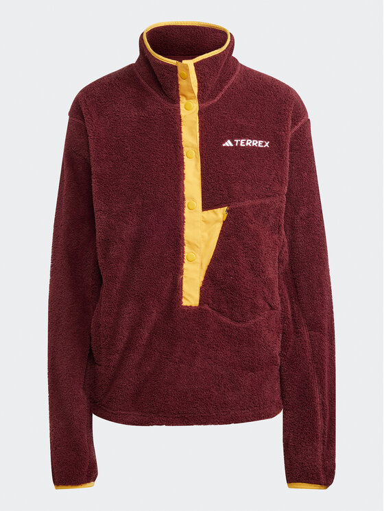 adidas adidas Fleecová mikina Terrex XPLORIC High-Pile-Fleece IN3105 Bordová Regular Fit