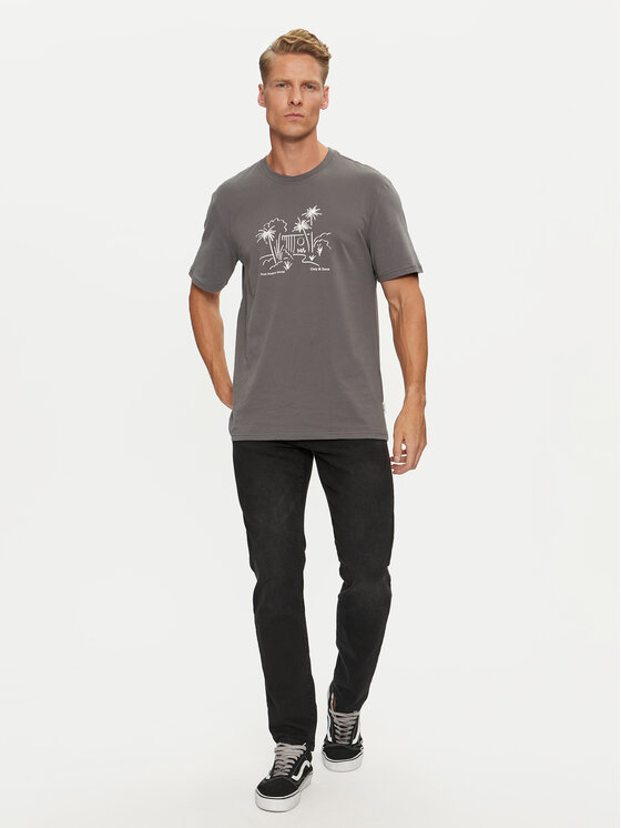 Only & Sons Only & Sons Тишърт Augie 22030575 Сив Regular Fit