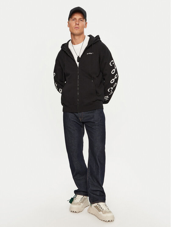 Off-White Off-White Felpa OMBE013F22FLE0061001 Nero Regular Fit