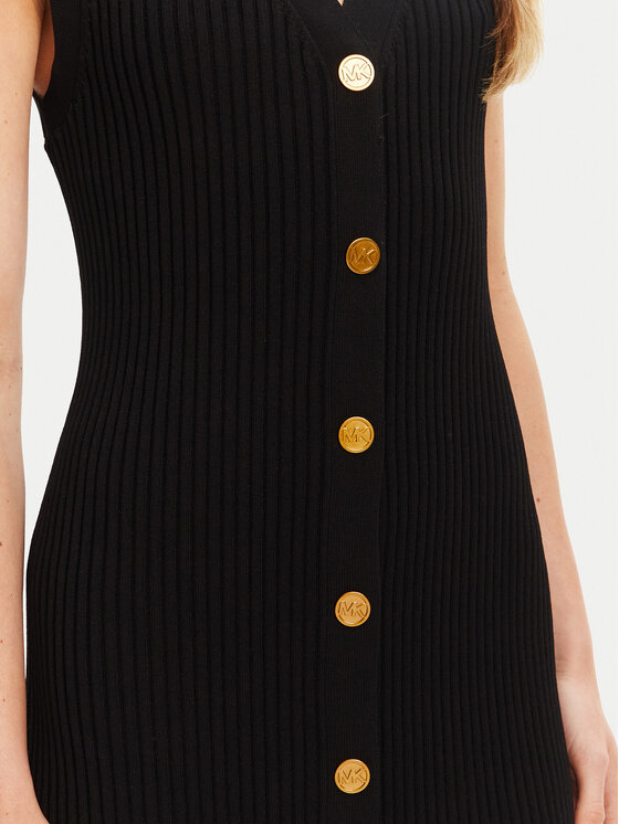 MICHAEL Michael Kors MICHAEL Michael Kors Džemper haljina MT5832533D Crna Slim Fit