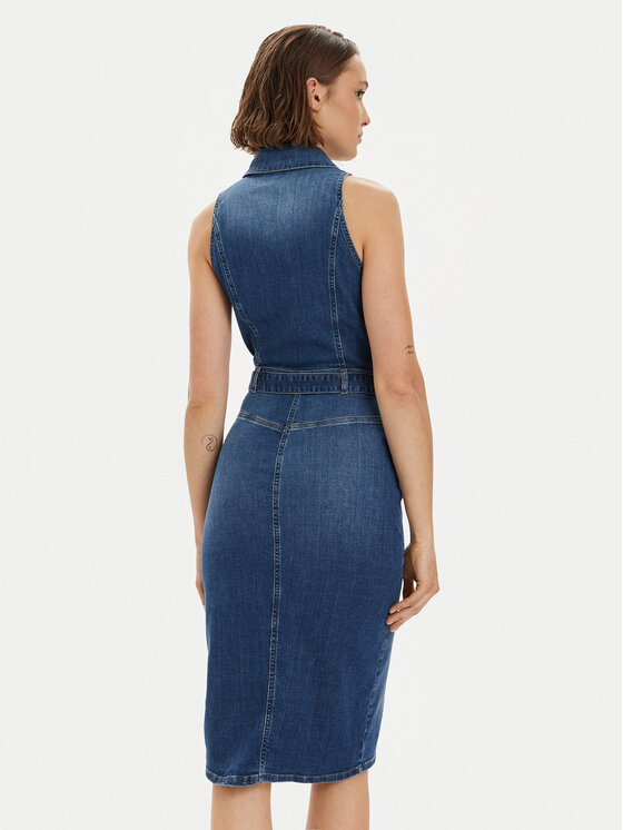 ViCOLO ViCOLO Дънкова рокля DB5086 Тъмносин Slim Fit