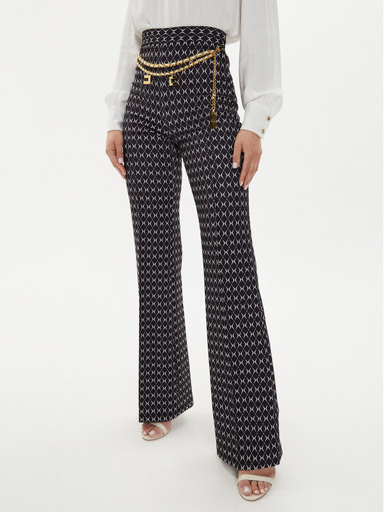 Elisabetta Franchi Bavlnené nohavice PA-S35-46E2-V470 Čierna Regular Fit