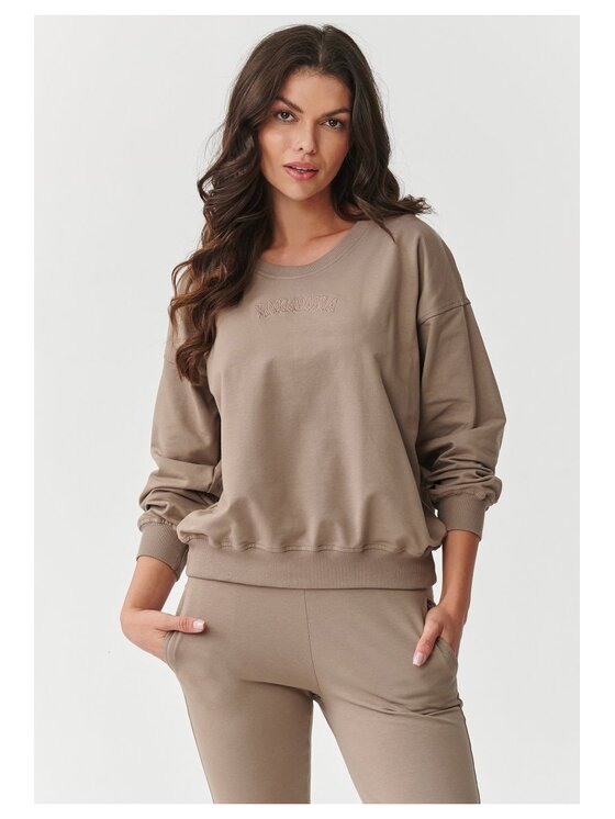 Makadamia Makadamia Dres M891 Brązowy Loose Fit