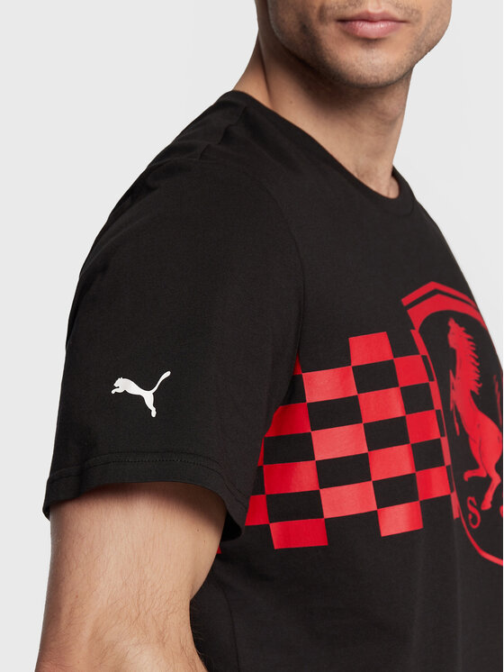 Puma Puma T-Shirt Ferrari Race Tonal Big Shield 535849 Czarny Regular Fit