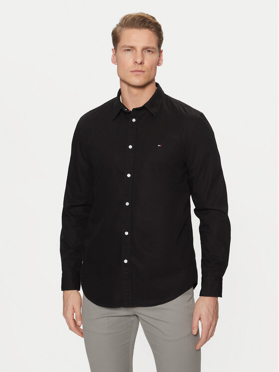 Tommy Hilfiger Tommy Hilfiger Πουκάμισο MW0MW38137 Μαύρο Slim Fit