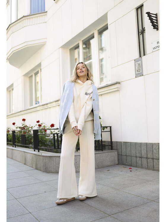 BIZUU BIZUU Spodnie damskie PETRA Biały Standard Fit