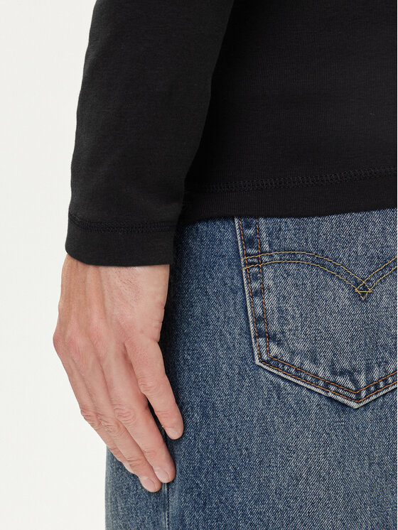 Tommy Jeans Tommy Jeans Marškinėliai ilgomis rankovėmis DM0DM04409 Juoda Slim Fit
