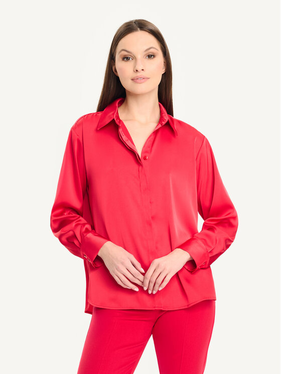 KMX KMX Bluzka 502890008 Czerwony Straight Fit