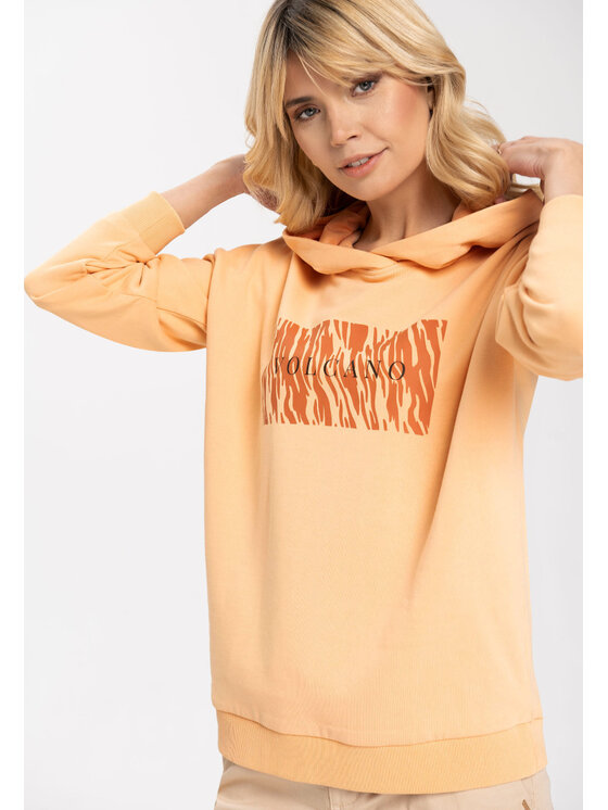 Volcano Volcano Bluza B-FOGI Pomarańczowy Regular Fit