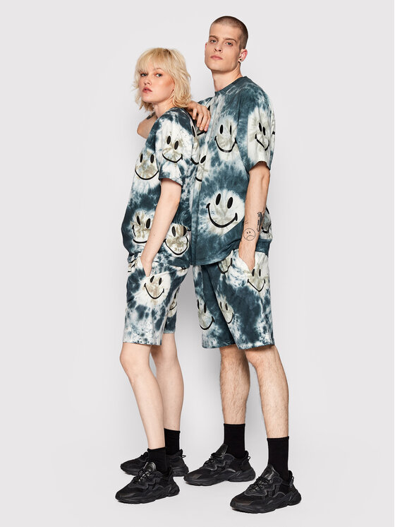 Market Market Športne kratke hlače Unisex SMILEY Shibori Dye 395000526 Siva Regular Fit