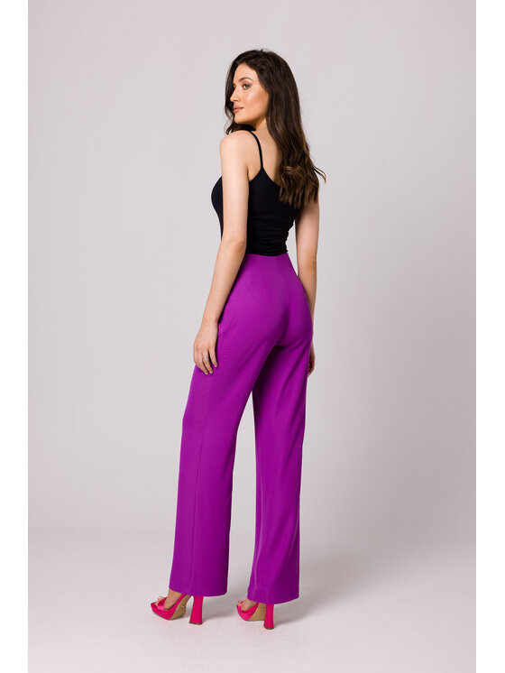 Makover Makover Pantaloni da donna K162 Viola Regular Fit