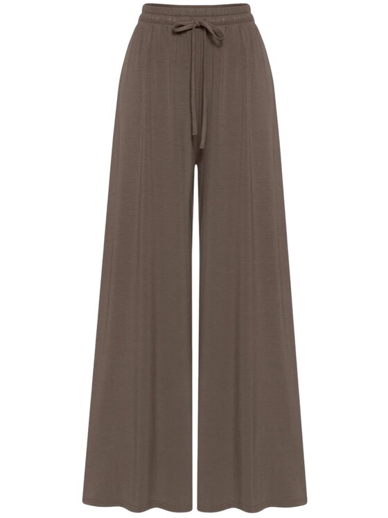 Le Collet Le Collet Spodnie materiałowe TONIA Brązowy jasny Wide Leg