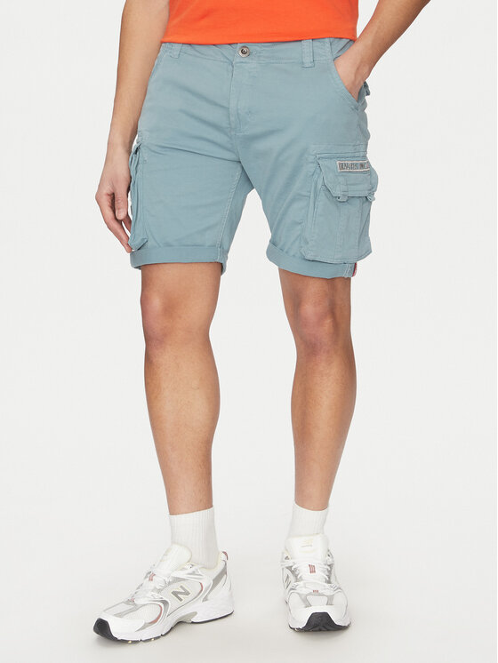 Alpha Industries Bavlnené šortky Crew 176203 Modrá Slim Fit