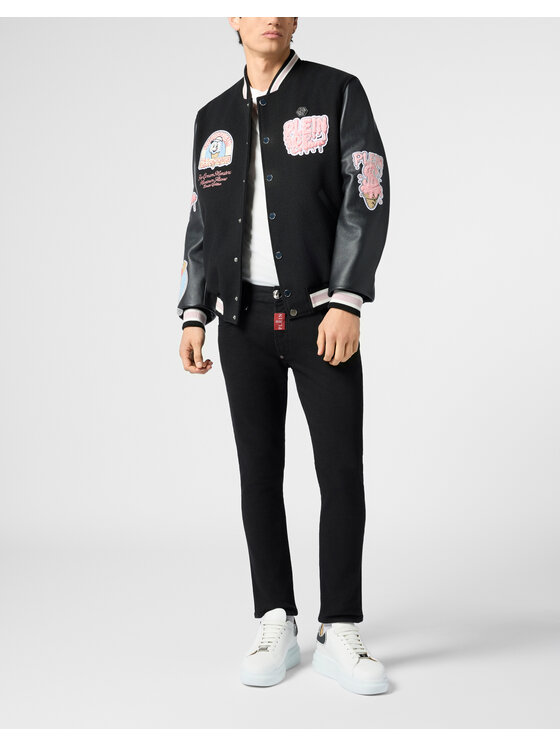 PHILIPP PLEIN PHILIPP PLEIN Kurtka bomber 30588 Czarny Regular Fit