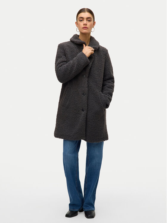 Vero Moda Vero Moda Báránybőr kabát Kylie Teddy 10289938 Szürke Loose Fit