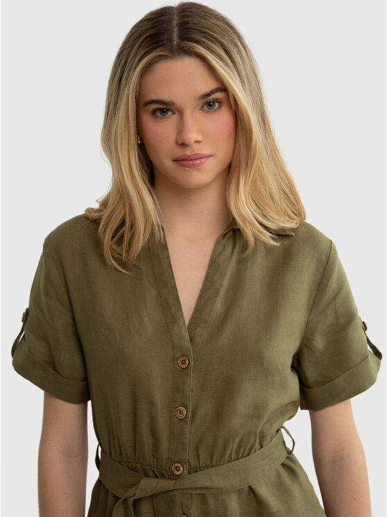 BIG STAR BIG STAR Sukienka codzienna VIKI_303_340 Khaki Basic Fit