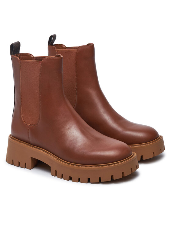 MICHAEL Michael Kors MICHAEL Michael Kors Kotníková obuv s elastickým prvkem Asher 40F4ASFE6L Hnědá