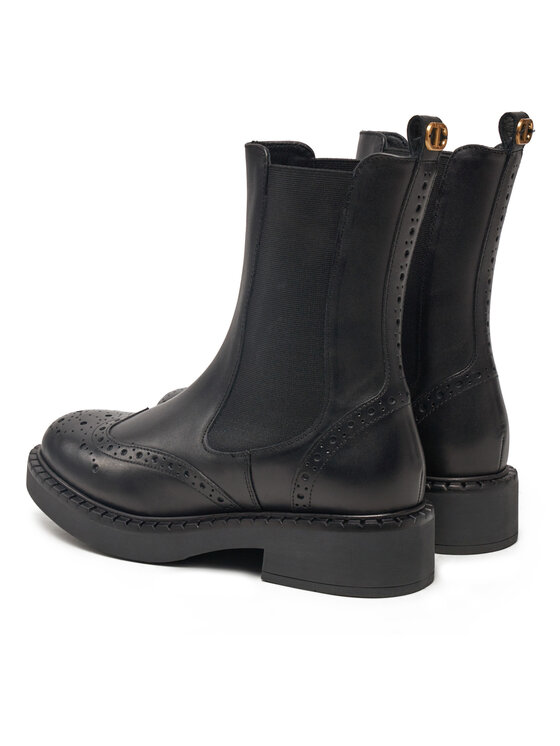 TWINSET TWINSET Kotníková obuv s elastickým prvkem 242TGT090 Černá