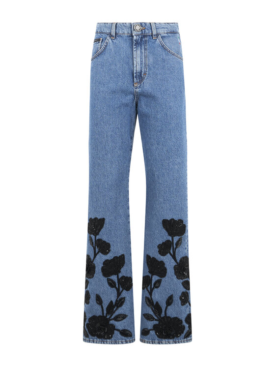 PHILIPP PLEIN PHILIPP PLEIN Džínsy 31206 Modrá Straight Fit