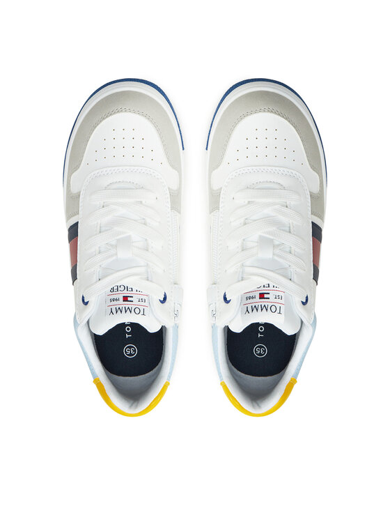 Tommy Hilfiger Tommy Hilfiger Laisvalaikio batai Flag Low Cut Lace-Up Sneaker T3X9-33863-1269 S Balta