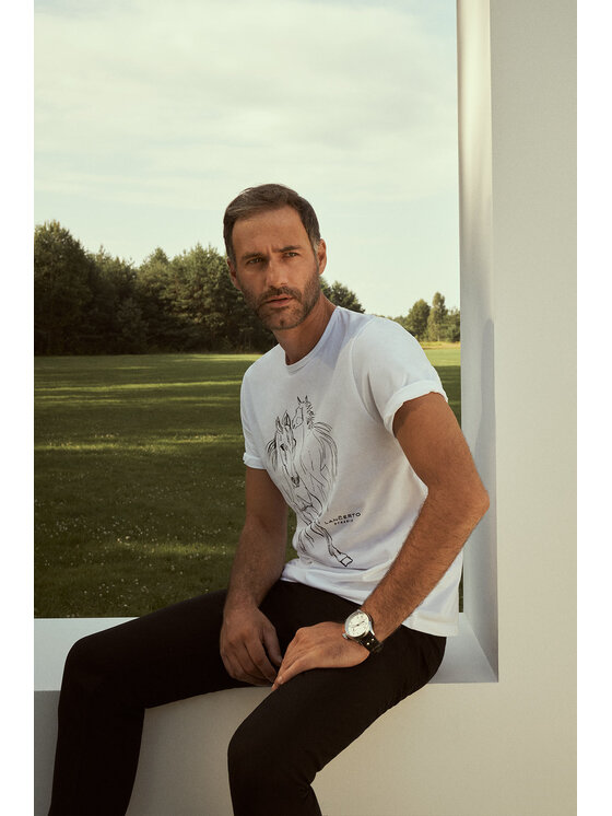 Lancerto Lancerto T-Shirt Dexter TS073221000029 Biały Regular Fit