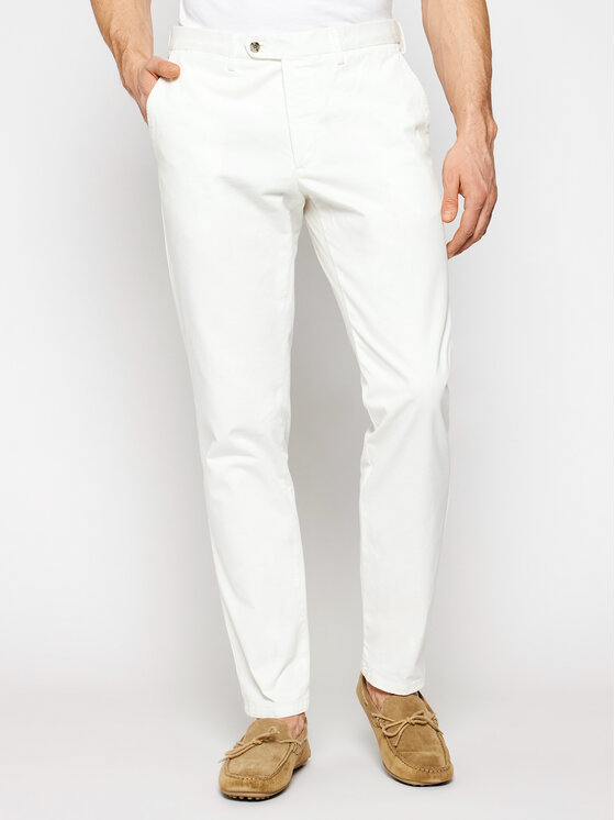 Oscar Jacobson Oscar Jacobson Чино панталони Danwick 5176 4305 Бял Slim Fit