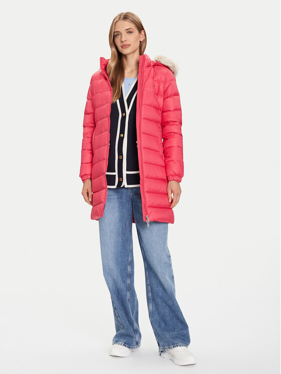 Tommy Jeans Tommy Jeans Vatovaná bunda Essential DW0DW18864 Ružová Slim Fit