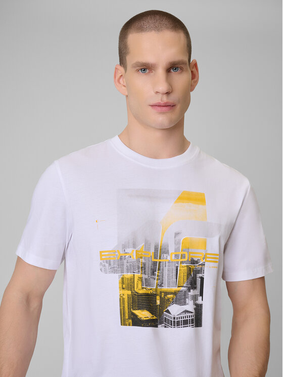 4F 4F T-Shirt CITY Biały Regular Fit