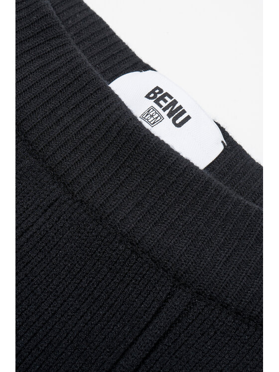 BENU BENU Pantaloni da donna Dzianinowe Nero Slim Fit