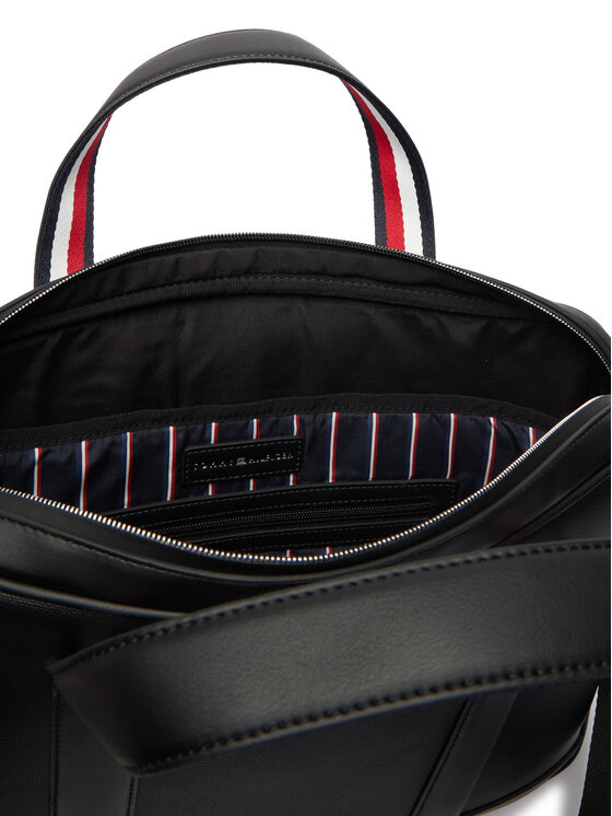 Tommy Hilfiger Tommy Hilfiger Geantă pentru laptop Th Textured Computer Bag AM0AM14726 Negru