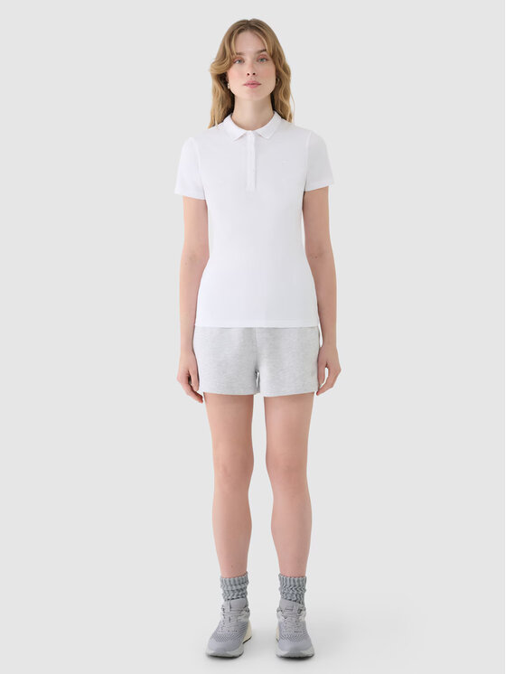 4F 4F Polo 4FWMM00TPTSF365-10S Bianco Slim Fit