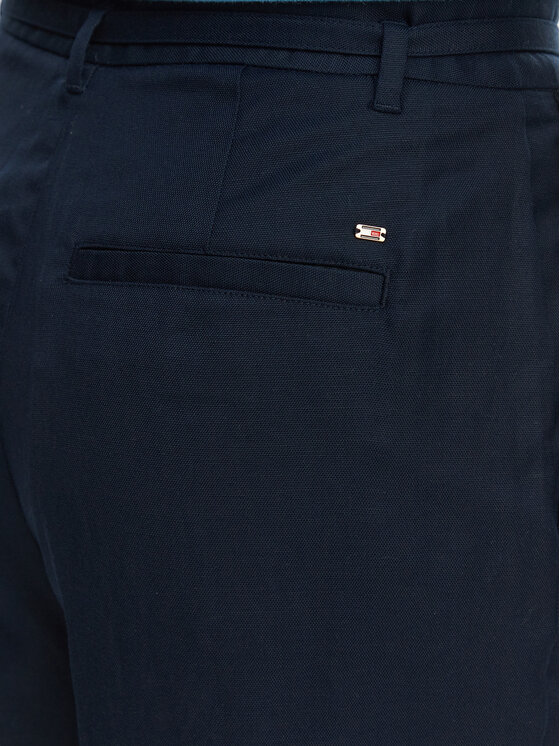 Tommy Hilfiger Tommy Hilfiger Auduma bikses WW0WW48884 Tumši zils Wide Leg