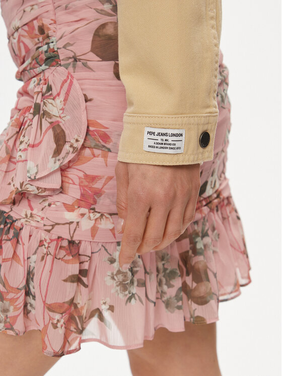 Pepe Jeans Pepe Jeans Hemdjacke Samantha PL402363 Beige Regular Fit