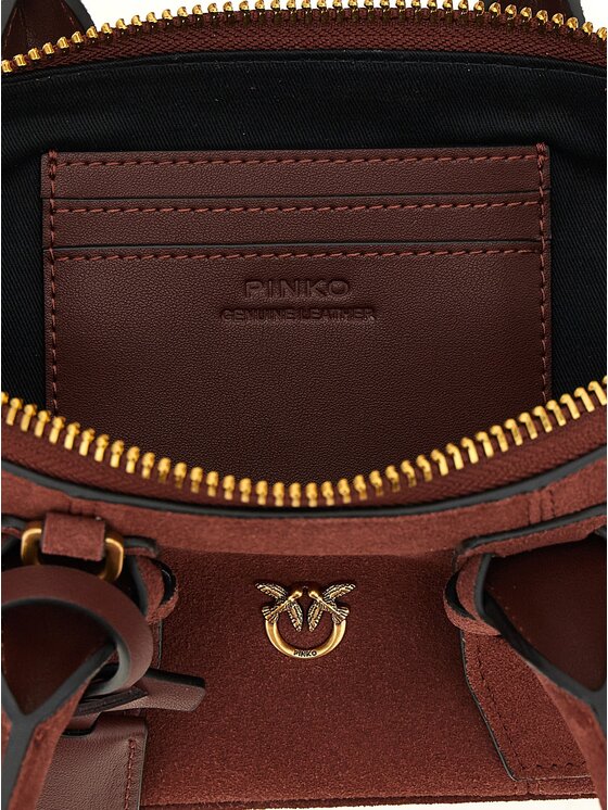 PINKO PINKO Torebka Bordeaux Cowhide Shoulder Bordowy