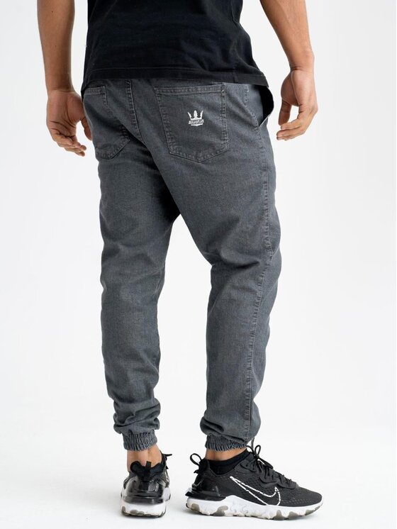 Jigga Wear Jigga Wear Joggery DZOGER DZINS KORONA 102205 Szary Regular Fit