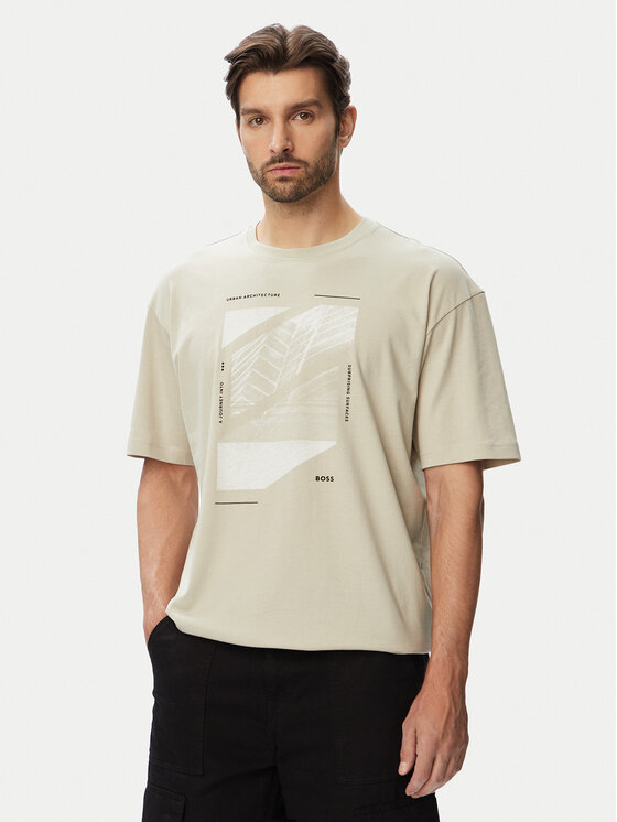 BOSS Tricou Te Journey 50566607 Bej Relaxed Fit
