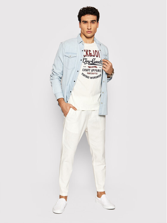 T-shirt Denim Logo 12183199 Beige Regular Fit