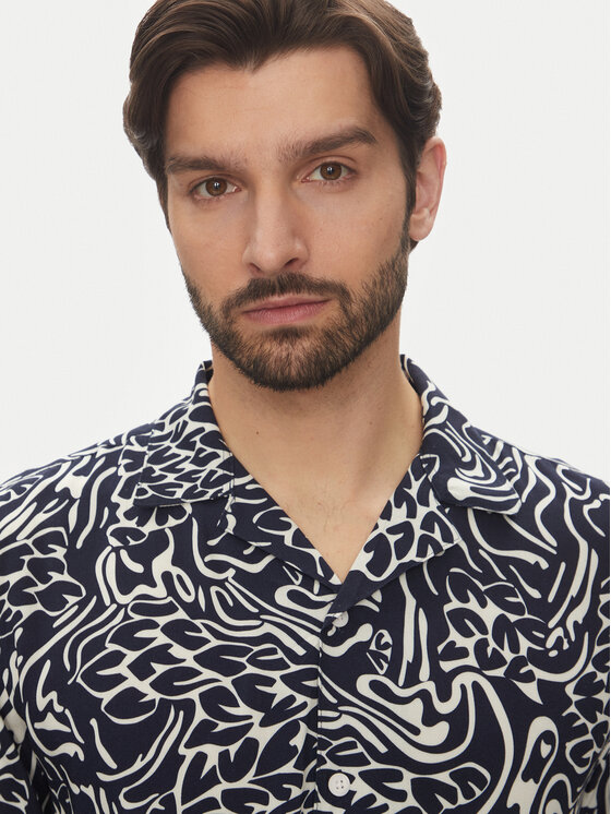 Lindbergh Lindbergh Cămașă 30-203717 Bleumarin Relaxed Fit