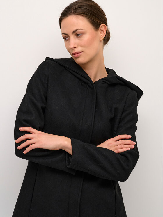 Cream Cream Palton de lână Crysta 10611658 Negru Straight Fit