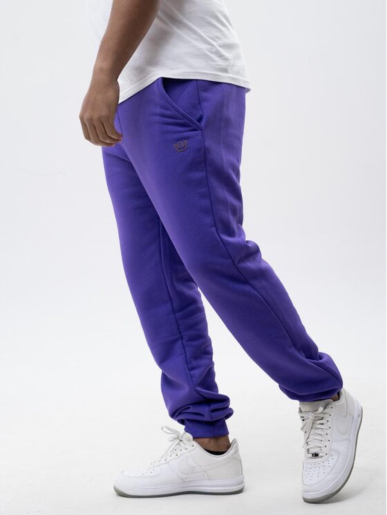 Jigga Wear Jigga Wear Spodnie dresowe Spodnie Dresowe Męskie Fioletowe Jigga Wear Simple Crown M Fioletowy Regular Fit