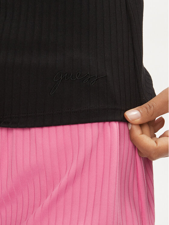 Guess Guess Τοπ O4GP10 KBXB2 Μαύρο Slim Fit