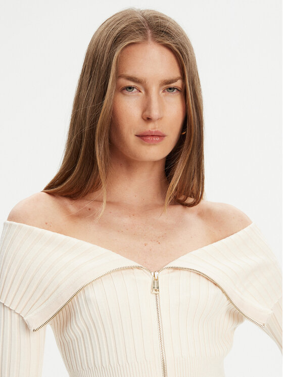 Guess Guess Svetr W5YR03 Z30I2 Écru Slim Fit