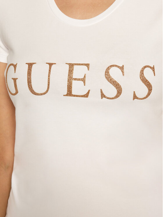 Guess Guess Marškinėliai Angelika W0YI0L J1300 Balta Slim Fit