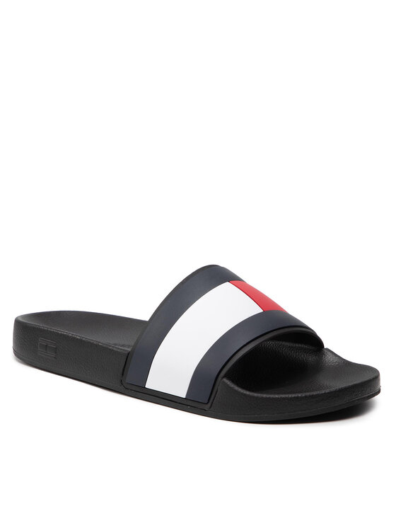Tommy Hilfiger Tommy Hilfiger Шльопанці Rubber Th Flag Pool Slide FM0FM04263 Чорний