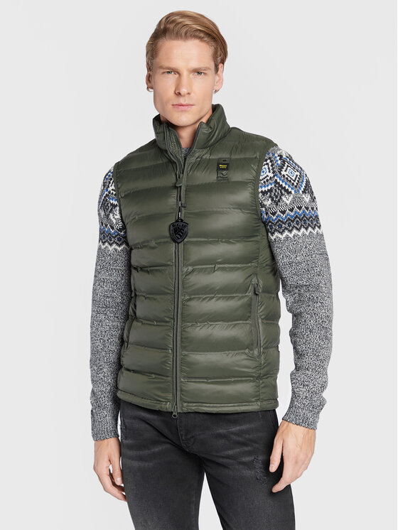 Blauer Елек Logan BLUX02003 006100 Зелен Regular Fit