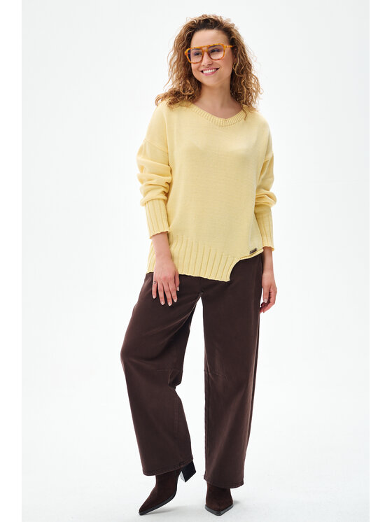 blue shadow blue shadow Sweter Bocq Żółty Regular Fit